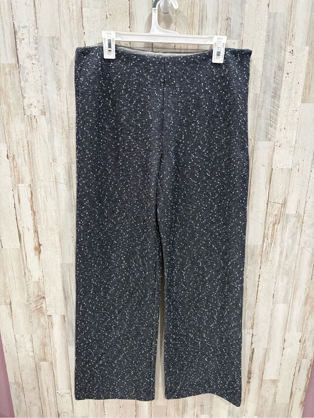 J McLaughlin Carter Sequin Knit Trouser Pants Wide Leg Sparkle Elegant Size 12